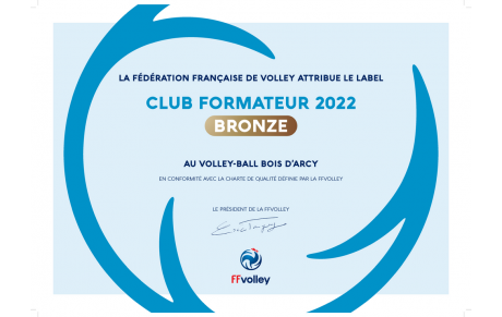 Label &quot;Club formateur bronze 2022&quot;